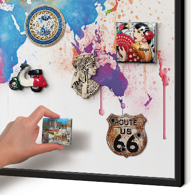 Vacation magnet board with a black frame Color map