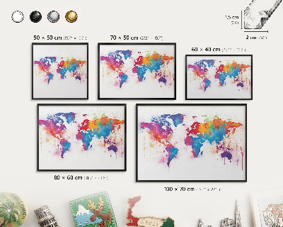 Vacation magnet board with a black frame Color map