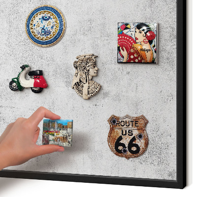 Vacation magnet board with a black frame Raw concrete