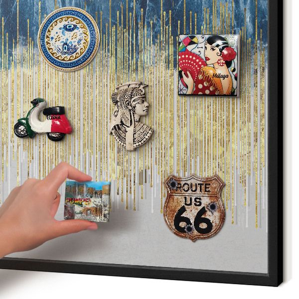 Vacation magnet board with a black frame Abstract forest
