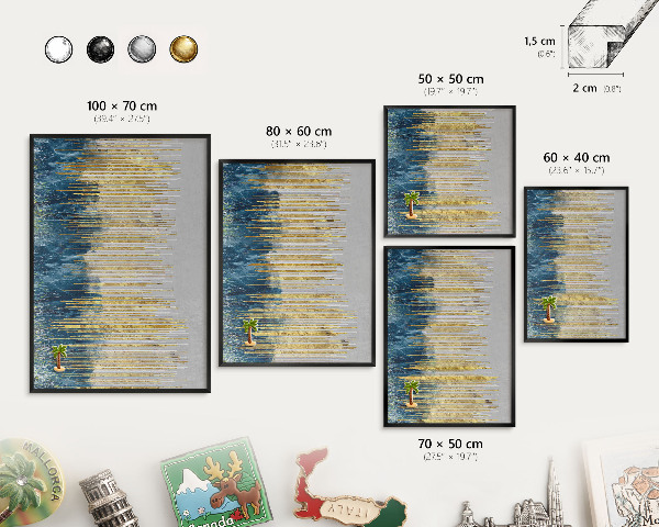 Vacation magnet board with a black frame Abstract forest