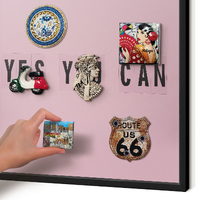 Metal wall board for magnets in a black frame Motivation every day