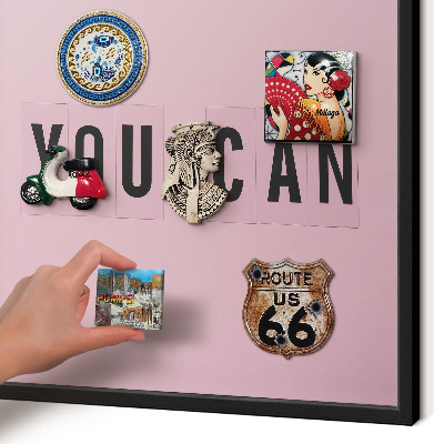 Metal wall board for magnets in a black frame Motivation every day