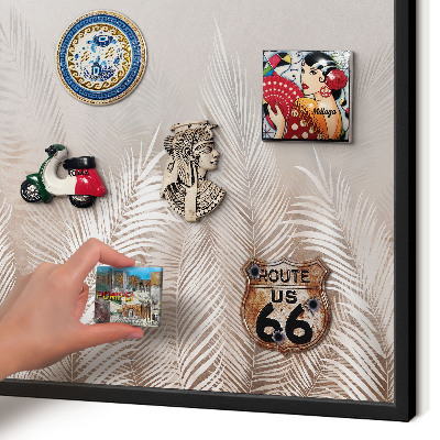 Vacation magnet board with a black frame Leaves nature