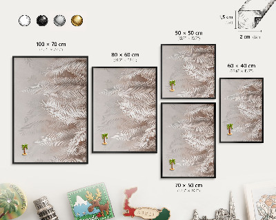 Vacation magnet board with a black frame Leaves nature