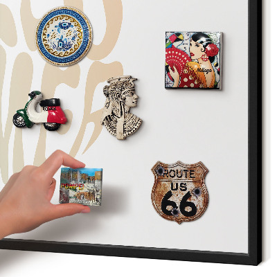 Metal wall board for magnets in a black frame Hello summer
