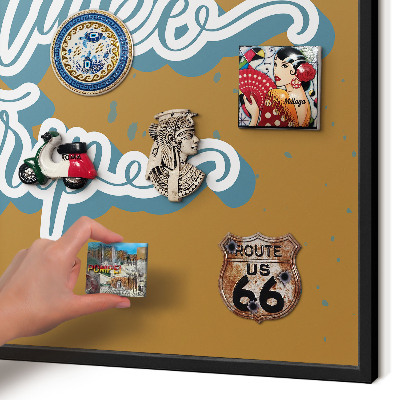 Vacation magnet board with a black frame Dream Trip