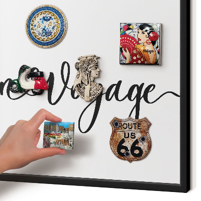 Vacation magnet board with a black frame Bon Voyage
