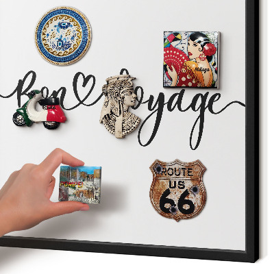 Vacation magnet board with a black frame Bon Voyage