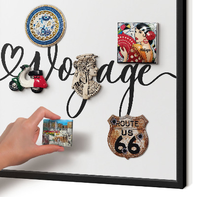 Vacation magnet board with a black frame Bon Voyage