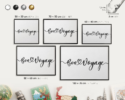 Vacation magnet board with a black frame Bon Voyage