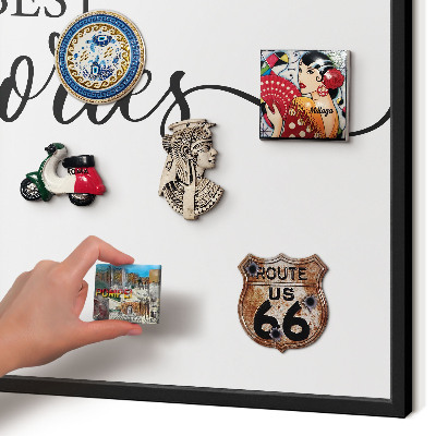 Vacation magnet board with a black frame Inspiring memories
