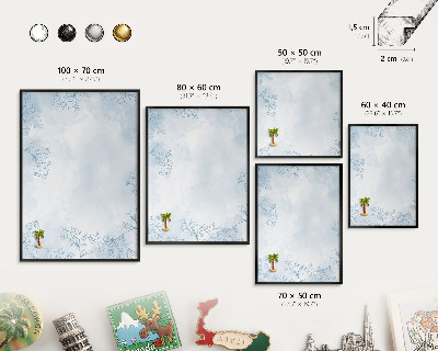 Metal wall board for magnets in a black frame Floristic elegance