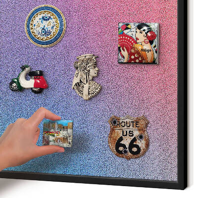 Vacation magnet board with a black frame Colorful gradient