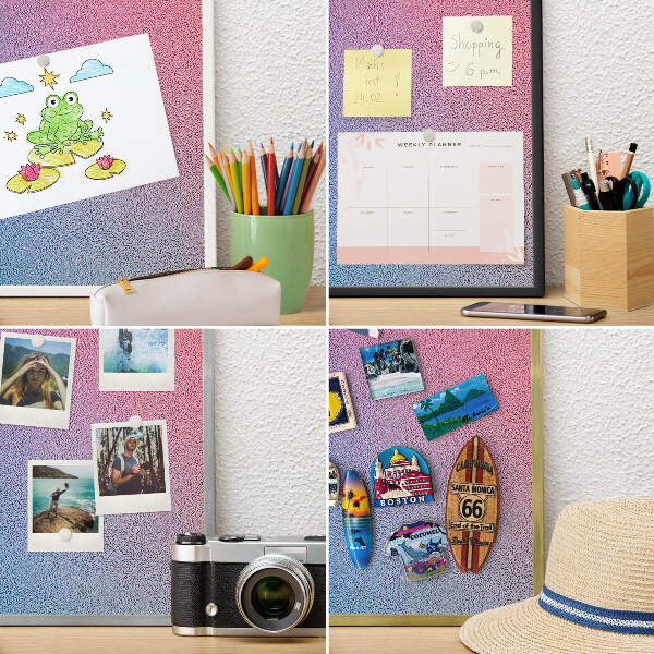 Vacation magnet board with a black frame Colorful gradient