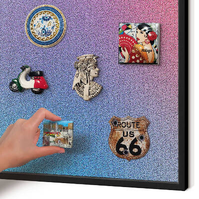 Vacation magnet board with a black frame Colorful gradient