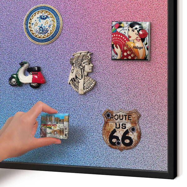 Vacation magnet board with a black frame Colorful gradient