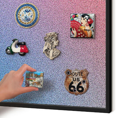 Vacation magnet board with a black frame Colorful gradient