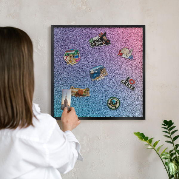 Vacation magnet board with a black frame Colorful gradient