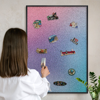 Vacation magnet board with a black frame Colorful gradient