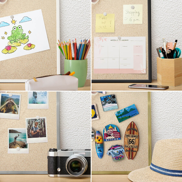 Vacation magnet board with a black frame Summer beach