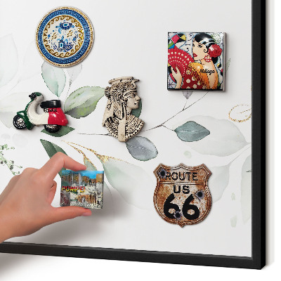 Vacation magnet board with a black frame Botanical elegance