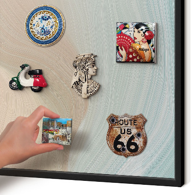 Metal wall board for magnets in a black frame Pastel swirl