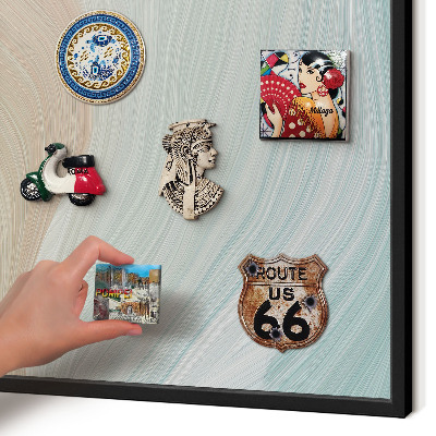Metal wall board for magnets in a black frame Pastel swirl