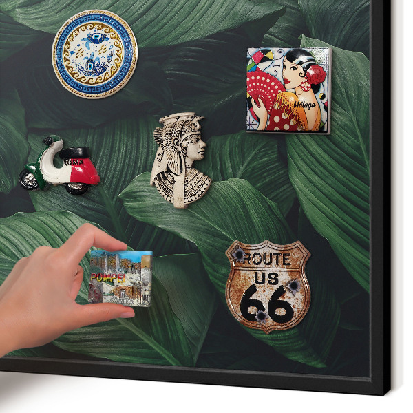 Vacation magnet board with a black frame The greenery of nature