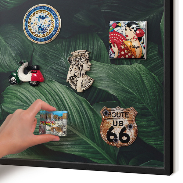 Vacation magnet board with a black frame The greenery of nature