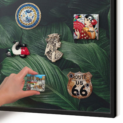 Vacation magnet board with a black frame The greenery of nature