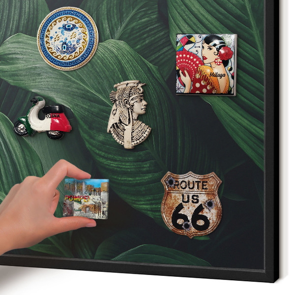 Vacation magnet board with a black frame The greenery of nature