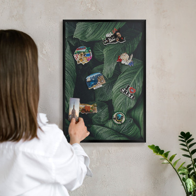 Vacation magnet board with a black frame The greenery of nature