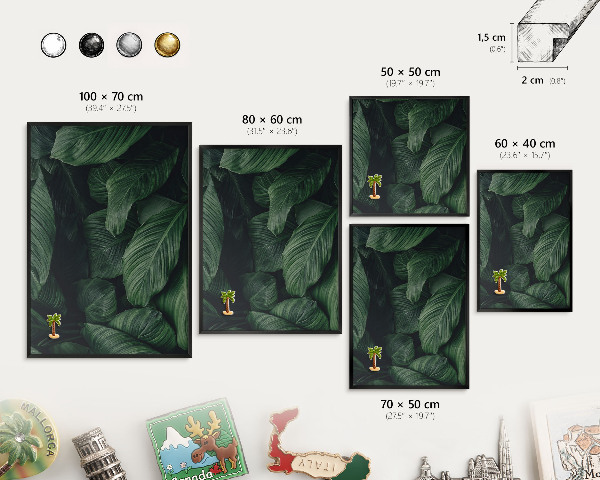 Vacation magnet board with a black frame The greenery of nature