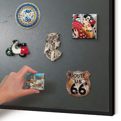 Vacation magnet board with a black frame Night hike