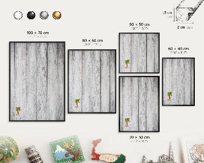 Metal wall board for magnets in a black frame Rustic wood
