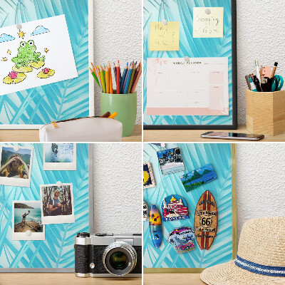 Vacation magnet board with a black frame Tropical elegance