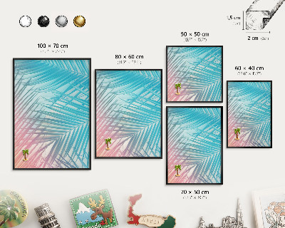 Vacation magnet board with a black frame Tropical elegance
