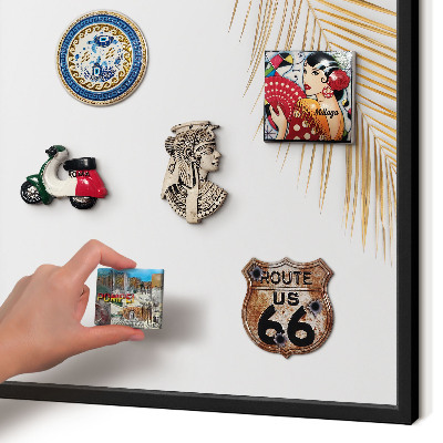 Vacation magnet board with a black frame Elegant leaves