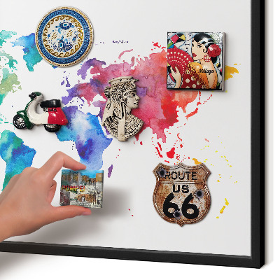 Vacation magnet board with a black frame Color map
