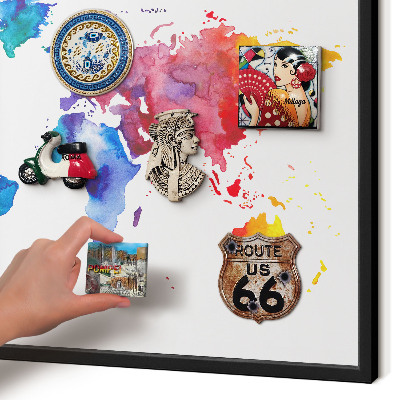 Vacation magnet board with a black frame Color map