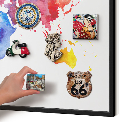 Vacation magnet board with a black frame Color map