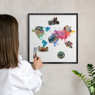 Vacation magnet board with a black frame Color map