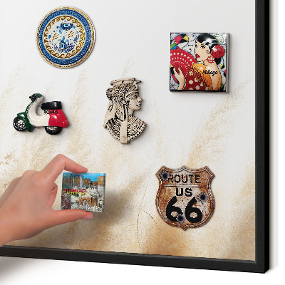 Vacation magnet board with a black frame Essential grasses