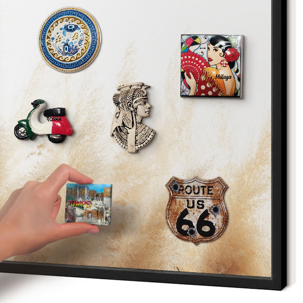 Vacation magnet board with a black frame Essential grasses