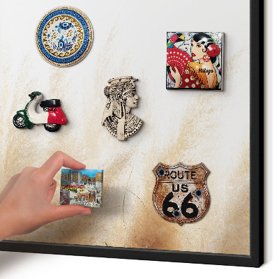 Vacation magnet board with a black frame Essential grasses
