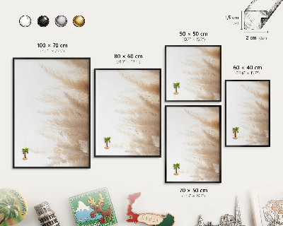 Vacation magnet board with a black frame Essential grasses