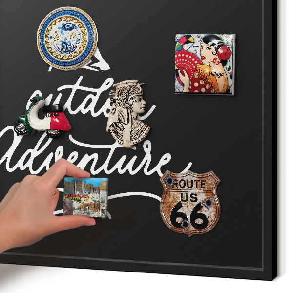 Vacation magnet board with a black frame Outdoor Adventure