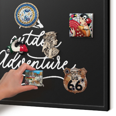 Vacation magnet board with a black frame Outdoor Adventure