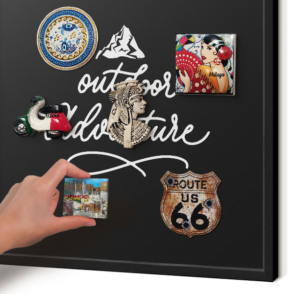 Vacation magnet board with a black frame Outdoor Adventure